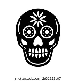 Candy skull silhouette vector art
