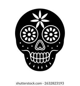 Candy skull silhouette vector art