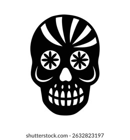 Candy skull silhouette vector art