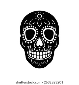 Candy skull silhouette vector art