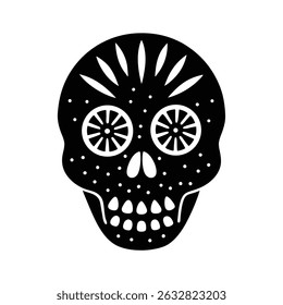 Candy skull silhouette vector art