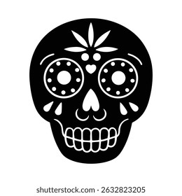 Candy skull silhouette vector art