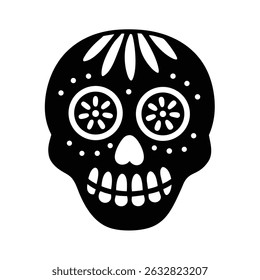 Candy skull silhouette vector art