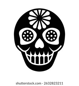 Candy skull silhouette vector art