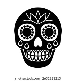 Candy skull silhouette vector art