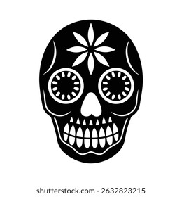 Candy skull silhouette vector art