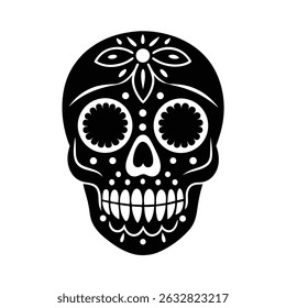 Candy skull silhouette vector art