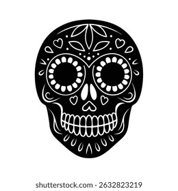 Candy skull silhouette vector art