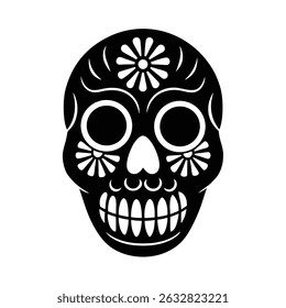 Candy skull silhouette vector art