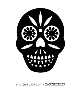 Candy skull silhouette vector art