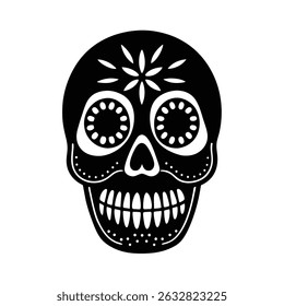 Candy skull silhouette vector art