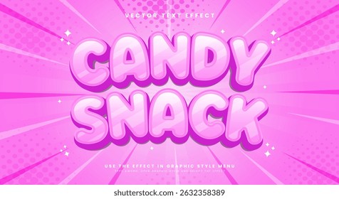 Candy Snack 3d editable text effect Template Suitable for Comic theme