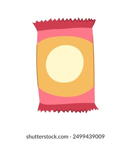 candy snack pack cartoon. sachet paper, lunch chip, healthy mockup candy snack pack sign. isolated symbol vector illustration
