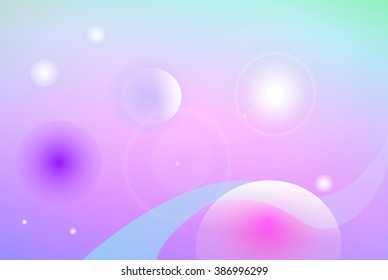 Candy space view abstract vector background with spheres, gentle colors abstract background, vector background with swirls, blue abstract vector illustration, place for text, abstract wallpaper