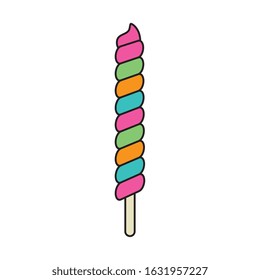 candy spiral in stick isolated icon vector illustration design