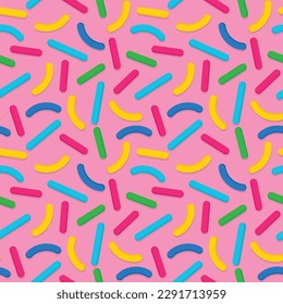 candy sprinkles, donut glaze seamless pattern- vector illustration