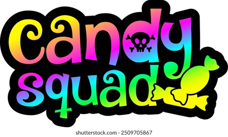 candy squad halloween rainbow colorful bright graphic design