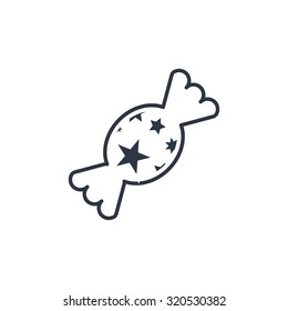 Candy with stars outline icon 
