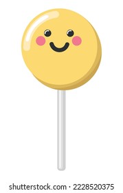 candy in stick cartoon cartoon icon isolated