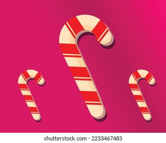 Candy Stick for christmas. Background for christmas banner or poster. 