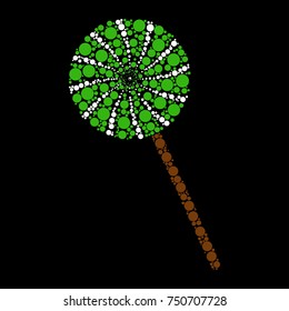 candy stick dot icon isolated on black background