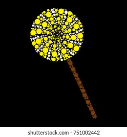 candy stick dot icon isolated on black background