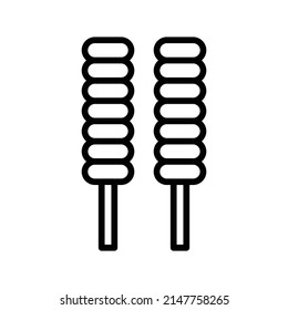 Candy Stick Icon. Line Art Style Design Isolated On White Background