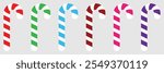 Candy stick icon. Sweet treat symbol. Christmas candy canes. Christmas stick.