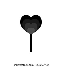 Candy stick icon, Valentines Day, flat design template, vector 