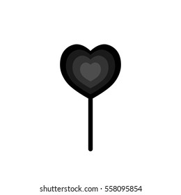 Candy stick icon, Valentines Day, flat design template, vector 