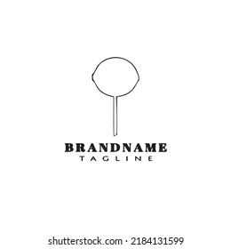 candy stick logo cartoon icon template black modern isolated vector illustration