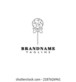 candy stick logo cartoon icon template black modern isolated vector illustration