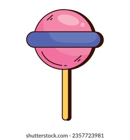 candy in stick retro icon isolated