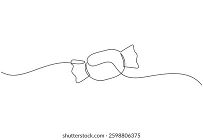 Candy sticks vector one line continuous drawing illustration, Continuous one line drawing of chocolate bar, Sweet candy set hand drawn vector.