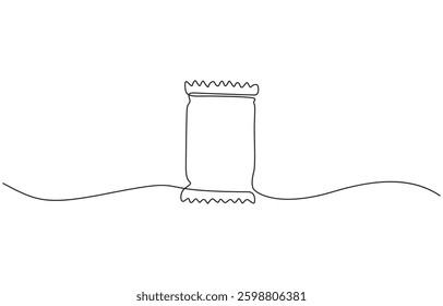 Candy sticks vector one line continuous drawing illustration, Continuous one line drawing of chocolate bar, Sweet candy set hand drawn vector.
