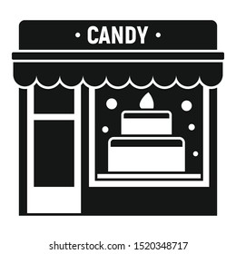 Candy street shop icon. Simple illustration of candy street shop vector icon for web design isolated on white background