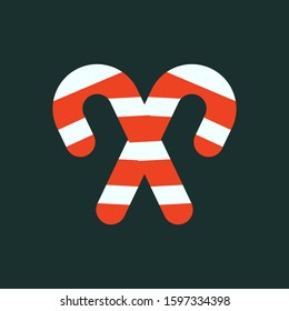 Candy strip flat icon. Ready to use for website mobile app presentation and any other projects. Suitable for any user interface and user experience