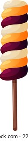Candy striped for Halloween isolated