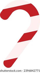 Candy striped lollipop hook. Red Pink flat design element. Pop art striped lollipop holiday icon. Christmas event element. Simple flat vector icon isolated on white background