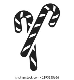 Candy striped sticks icon. Simple illustration of candy striped sticks vector icon for web design isolated on white background