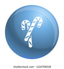 Candy striped sticks icon. Simple illustration of candy striped sticks vector icon for web design isolated on white background