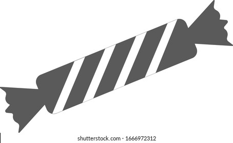 Candy in a striped candy wrapper. Happy Birthday. Holidays flat vector icon for decoration of cards, invitations, greetings, etc.