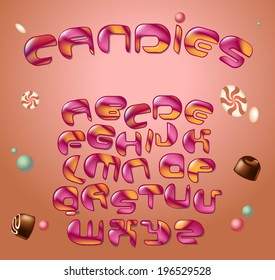 candy style font. Vector illustration