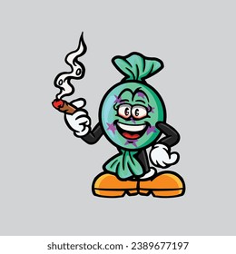 candy sugar smoking joint and hold nug from weed cannabis bud flower marijuana