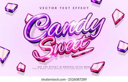 Candy sweet editable vector text effect, with modern luxury concept