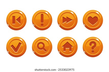 Candy sweet glossy game ui button design element concept. Vector graphic design illustration