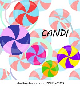 candy, sweet, hard candy, lollipop, abstract, vector illustration.