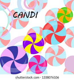 candy, sweet, hard candy, lollipop, abstract, vector illustration.