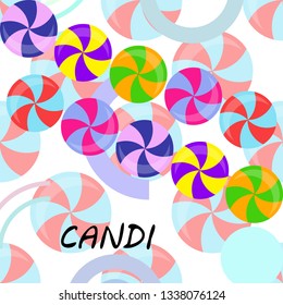 candy, sweet, hard candy, lollipop, abstract, vector illustration.