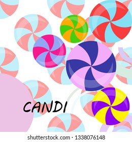 candy, sweet, hard candy, lollipop, abstract, vector illustration.